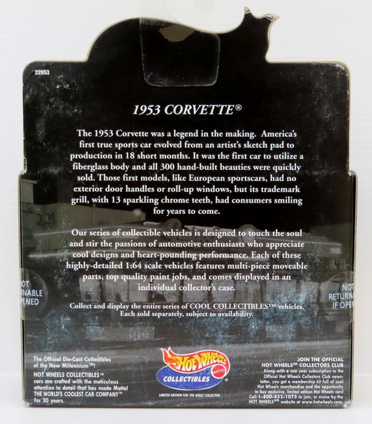 Hot Wheels Collectibles 1953 Corvette - 1998 Subline (Yellow)