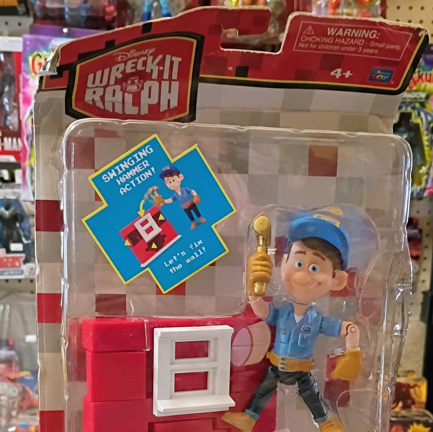 Disney Fix-It Felix Jr Swinging Hammer Wreck-It Ralph Good Action Figure Bad Box
