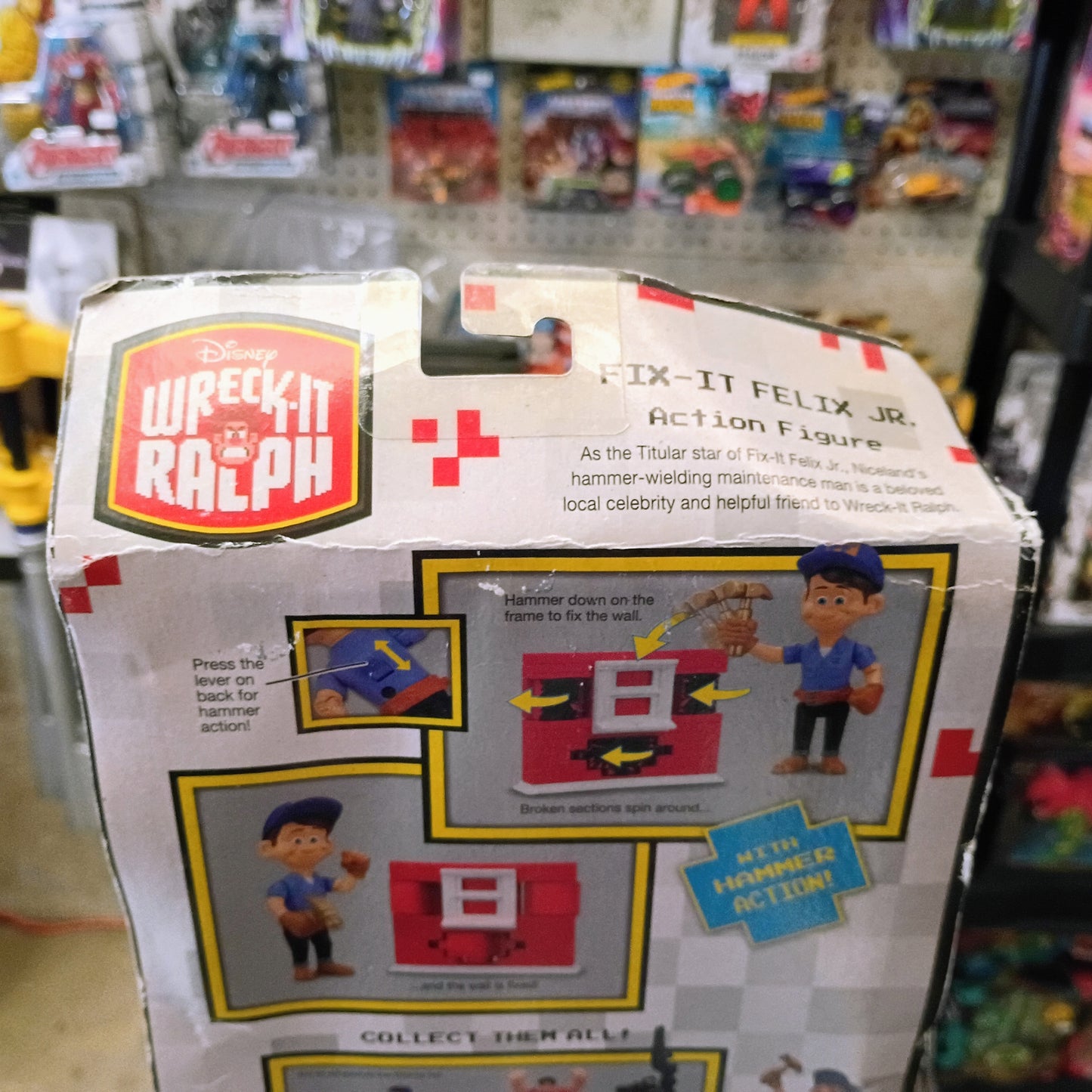 Disney Fix-It Felix Jr Swinging Hammer Wreck-It Ralph Good Action Figure Bad Box