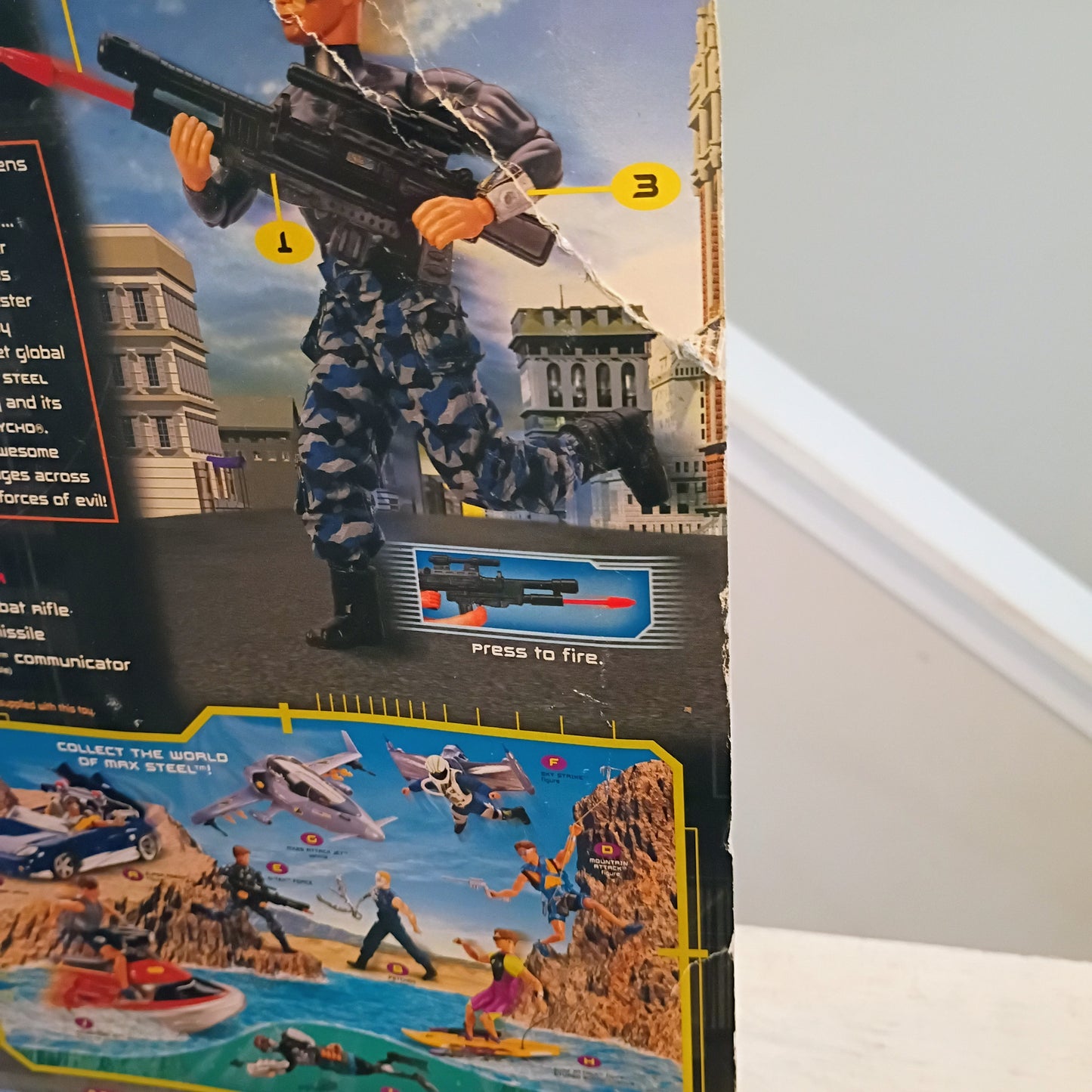 Max Steel N-Tek Force 12" Action Figure w/ Ultra Combat Rifle (Rough Box) 1999