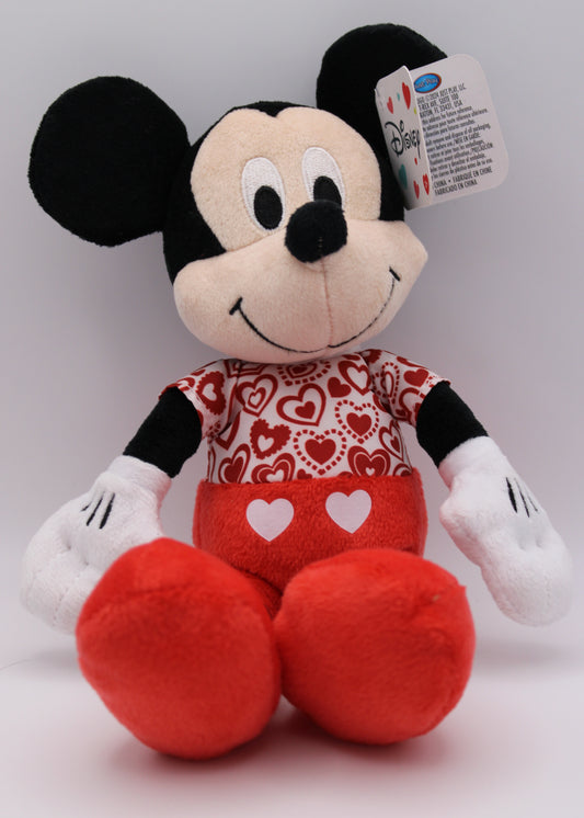 Disney Mickey Mouse Plush Toy 10 Inch Hearts Valentine's Day