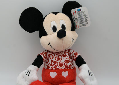 Disney Mickey Mouse Plush Toy 10 Inch Hearts Valentine's Day