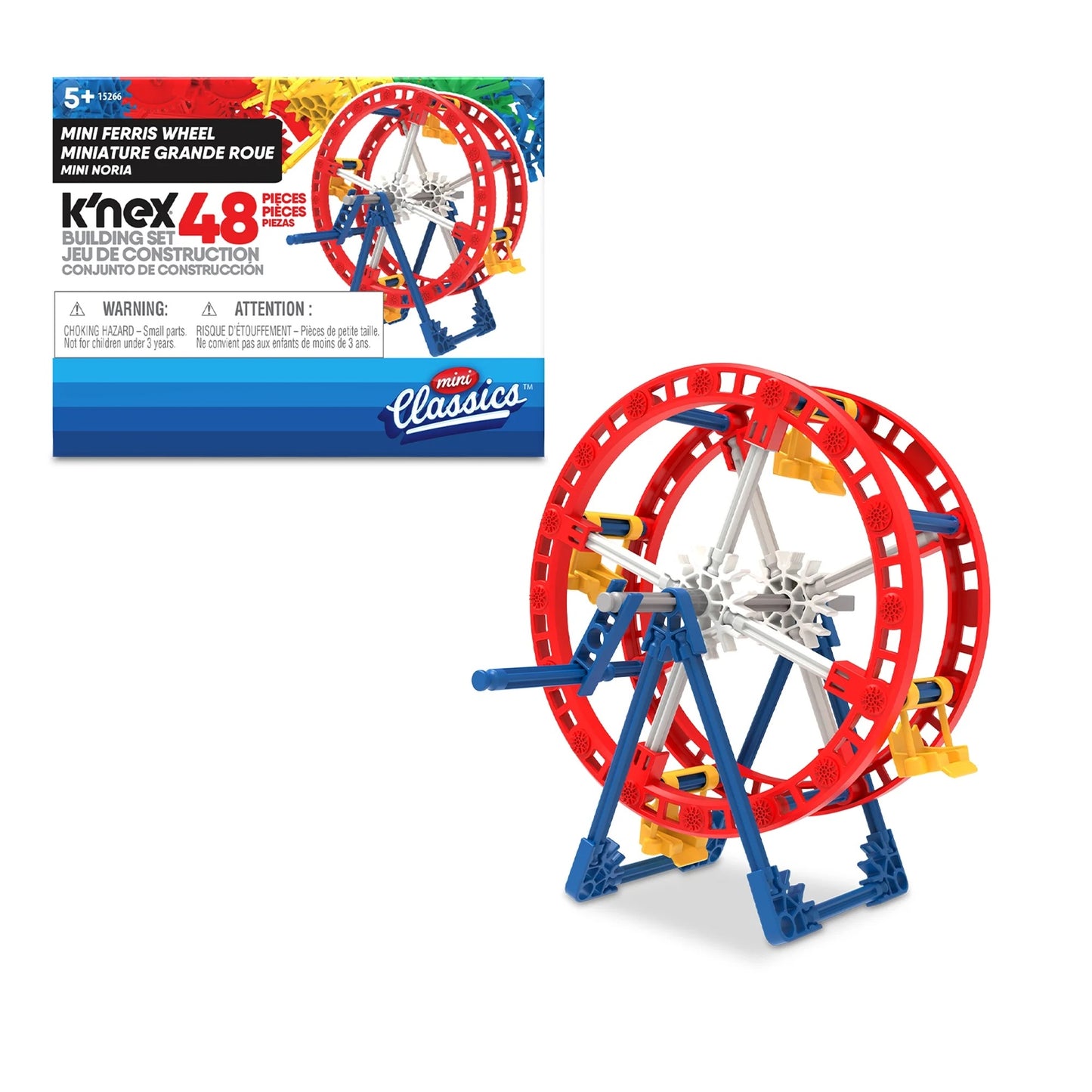 K'NEX Mini Ferris Wheel Kit - 48 Pieces Construction Model & Technical Toy