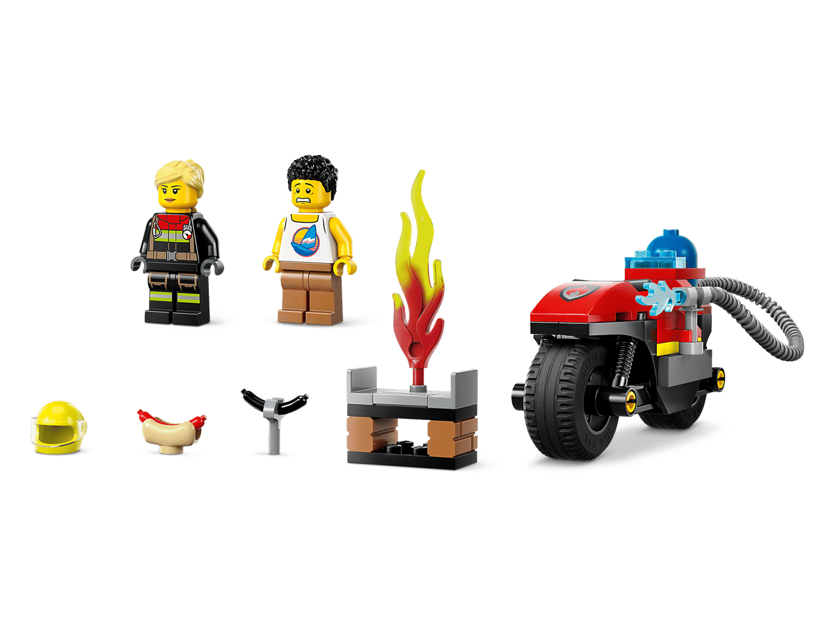 LEGO City Fire Rescue Motorcycle Firefighter Playset - Motorcycle and 2 Minifigures