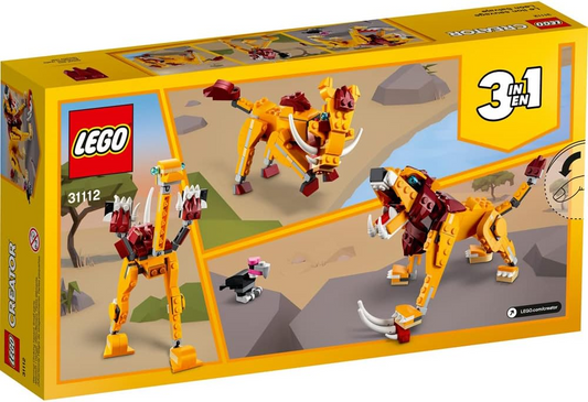 LEGO Creator 3in1 Wild Lion 31112 Building Kit - Lion, Ostrich, Warthog Figures