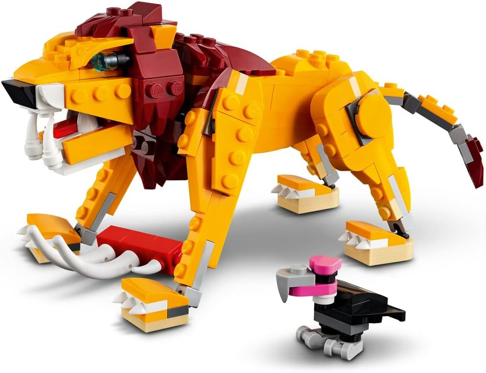 LEGO Creator 3in1 Wild Lion 31112 Building Kit - Lion, Ostrich, Warthog Figures