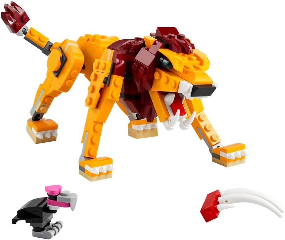 LEGO Creator 3in1 Wild Lion 31112 Building Kit - Lion, Ostrich, Warthog Figures