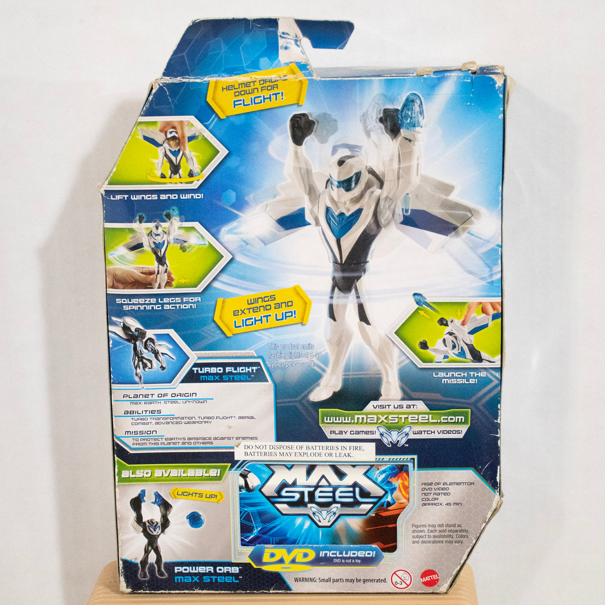 Max Steel 2013 Deluxe Turbo Flight 360° Turbo Spinning Action Figure