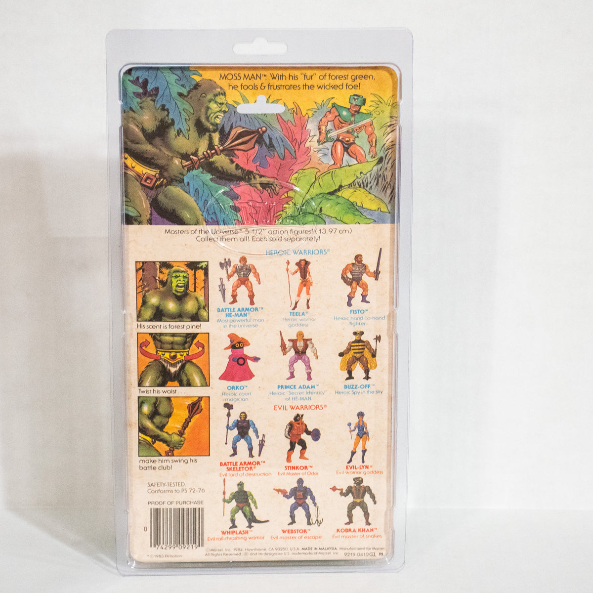 Moss Man Complete Vintage MOTU Masters Of The Universe 1985 w/ Stand
