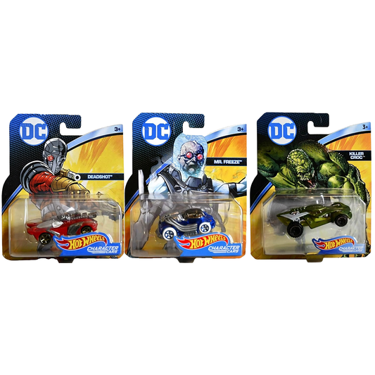 3 Batman Villains Hot Wheels 2016 DC Comics - Mr. Freeze Killer Croc Deadshot