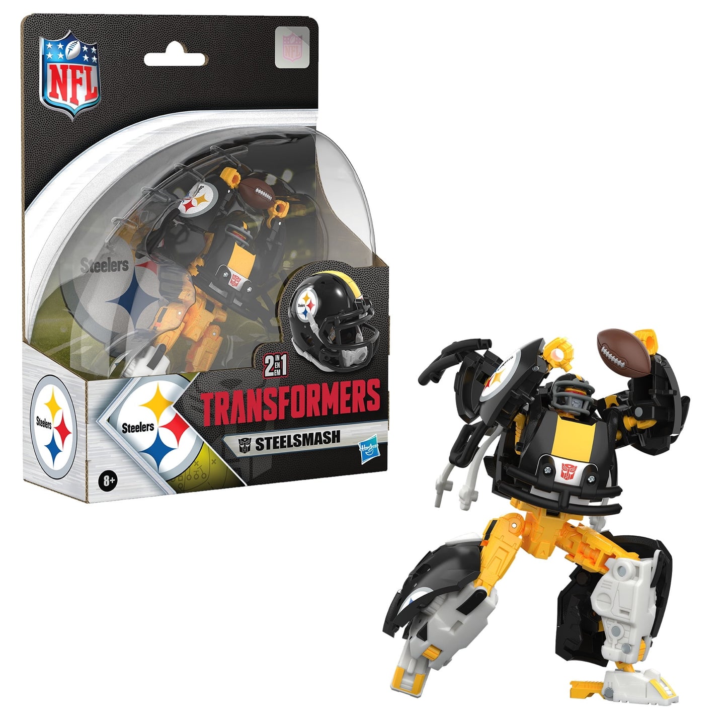 Transformers Toys NFL Pittsburgh Steelers Steelsmash 5.5 Inch Action Figure