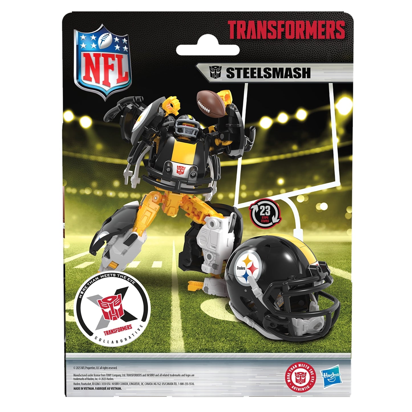 Transformers Toys NFL Pittsburgh Steelers Steelsmash 5.5 Inch Action Figure