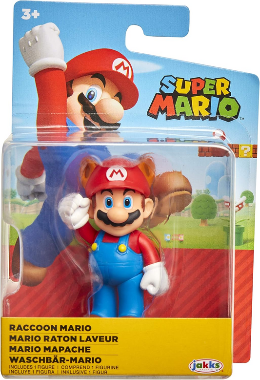 World of Nintendo Super Mario Raccoon Mario 2.5 Inch Figure Card & Bubble Packaging