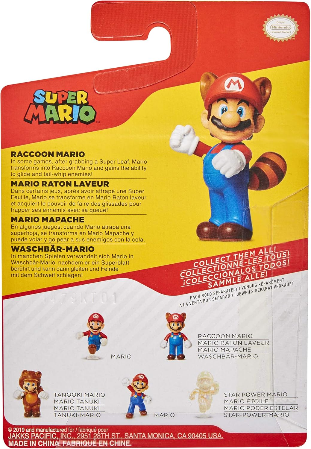 World of Nintendo Super Mario Raccoon Mario 2.5 Inch Figure Card & Bubble Packaging