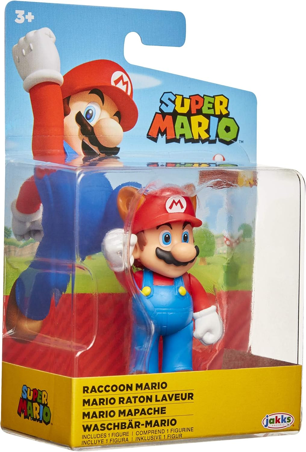World of Nintendo Super Mario Raccoon Mario 2.5 Inch Figure Card & Bubble Packaging