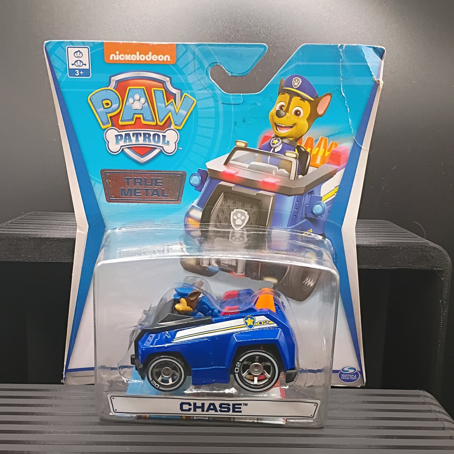 PAW Patrol Chase Classic Shield Logo Blue Rescue Police Truck Vehicle True Metal