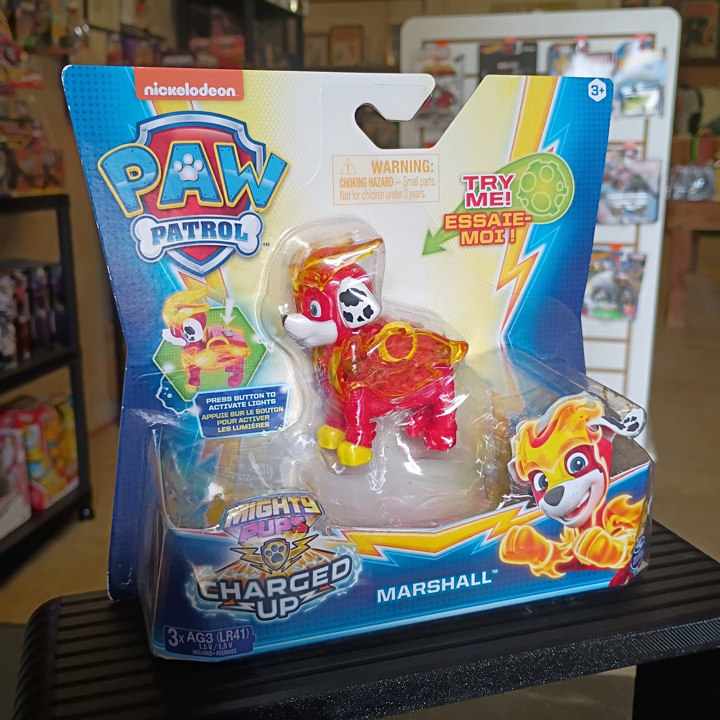 Nickelodeon Paw Patrol Mighty Pups Charged Up Marshall Spin Master (Needs Batteries)