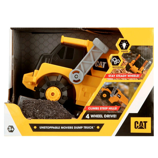 CAT Unstoppable Movers Dump Truck Toy w/ Lights & 4WD Climbs On All Terrain