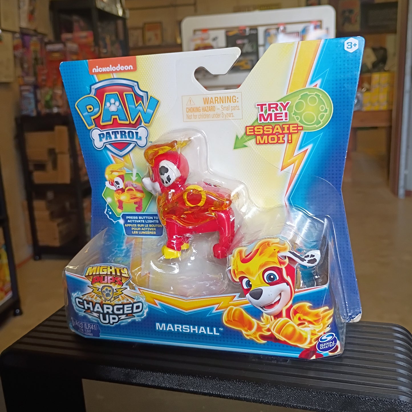 Nickelodeon Paw Patrol Mighty Pups Charged Up Marshall Spin Master (Needs Batteries)