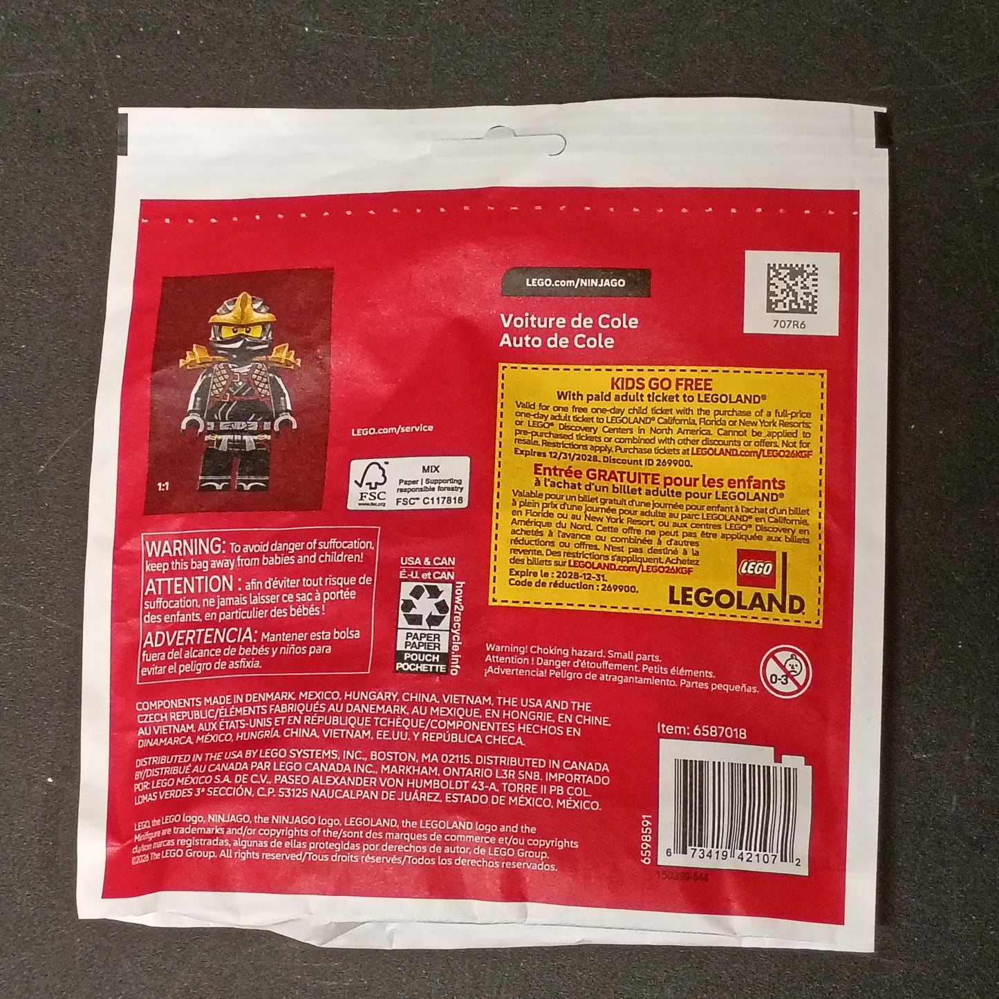 LEGO Ninjago Ninja Cole's Car Building Block Set 39 pcs 30723