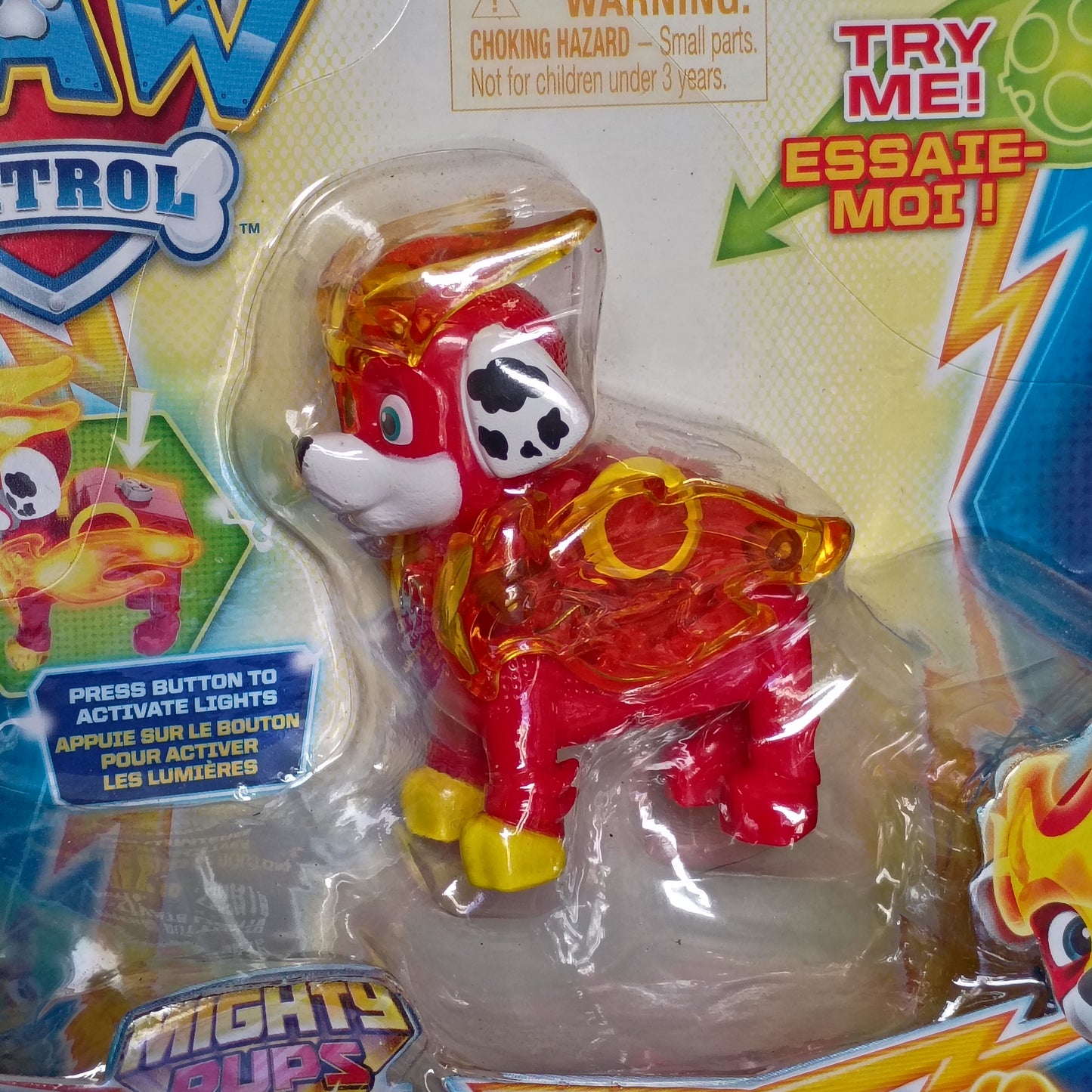Nickelodeon Paw Patrol Mighty Pups Charged Up Marshall Spin Master (Needs Batteries)